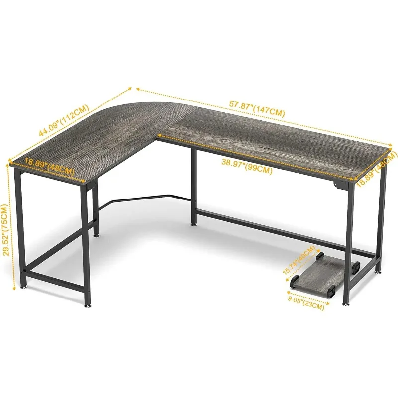 *Modern L-Shaped Desk 58/66'' Corner Computer Desk Home Office Study Workstation Wood & Steel PC Laptop Gaming Table shaped desk
*Modern L-Shaped Desk 58/66'' Corner Computer Desk Home Office Study Workstation Wood & Steel PC Laptop Gaming Table shaped desk