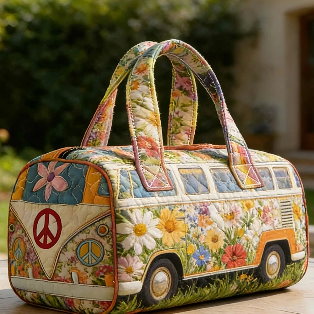 Boho Floral Peace Sign Quilted Duffle Bag Unisex Travel Tote HandBag Women Men Weekender Bags
Boho Floral Peace Sign Quilted Duffle Bag Unisex Travel Tote HandBag Women Men Weekender Bags