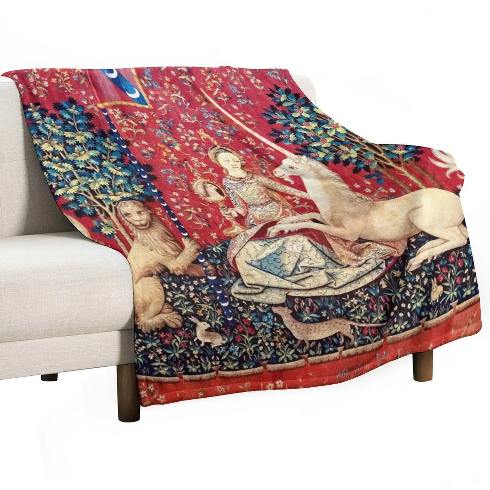 The Lady and the Unicorn - Sight: La Dame la licorne - La Vue - Medieval Unicorn Tapestry Throw Blanket Camping Blankets
The Lady and the Unicorn - Sight: La Dame la licorne - La Vue - Medieval Unicorn Tapestry Throw Blanket Camping Blankets