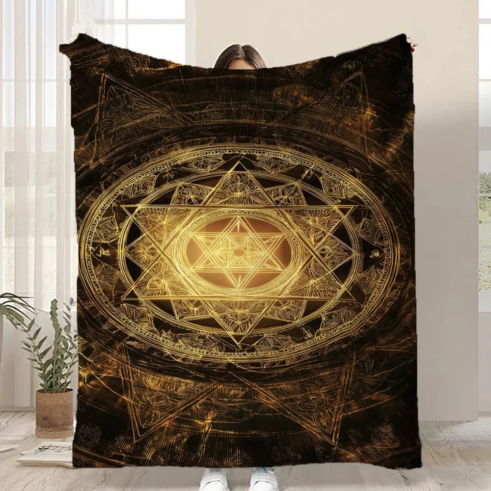 Golden Hexagram Magic Circle Flannel Blanket Bohemian Throw Blanket Soft Warm Cozy for Sofa Bed Home Decor All Season
Golden Hexagram Magic Circle Flannel Blanket Bohemian Throw Blanket Soft Warm Cozy for Sofa Bed Home Decor All Season