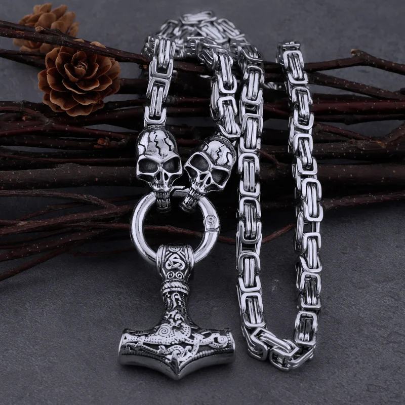 Punk Men's Skeleton Thor Hammer Pendant Necklace Viking Men's Street Party Fashion Gift Necklace Jewelry
Punk Men's Skeleton Thor Hammer Pendant Necklace Viking Men's Street Party Fashion Gift Necklace Jewelry