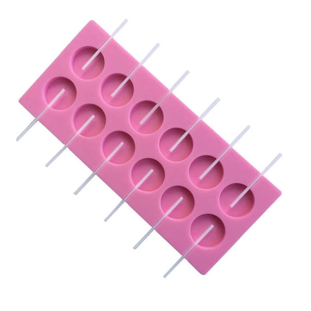 12-Capacity Chocolate Hard Candy Silicone Lollipop Molds with 12 count Lollypop Sucker Sticks for Halloween Christmas Parties - 
12-Capacity Chocolate Hard Candy Silicone Lollipop Molds with 12 count Lollypop Sucker Sticks for Halloween Christmas Parties -