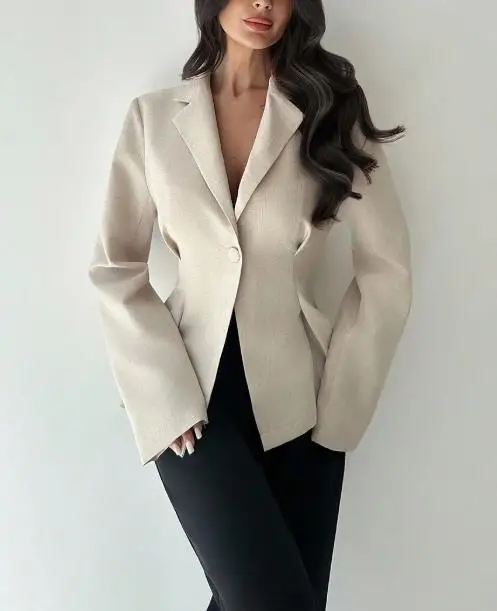 Autumn Solid Color Lapel, Waist Cinching, Slim Fit One Button Suit Jacket, Women's Fashionable and Elegant Commuting Suit Jacket
Autumn Solid Color Lapel, Waist Cinching, Slim Fit One Button Suit Jacket, Women's Fashionable and Elegant Commuting Suit Jacket