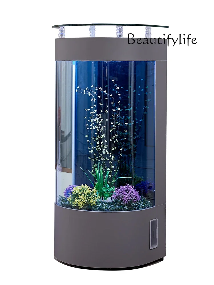 Light Luxury Living Room Small Household TV Cabinet next to Semicircle Floor Glass Ecological Aquarium
Light Luxury Living Room Small Household TV Cabinet next to Semicircle Floor Glass Ecological Aquarium