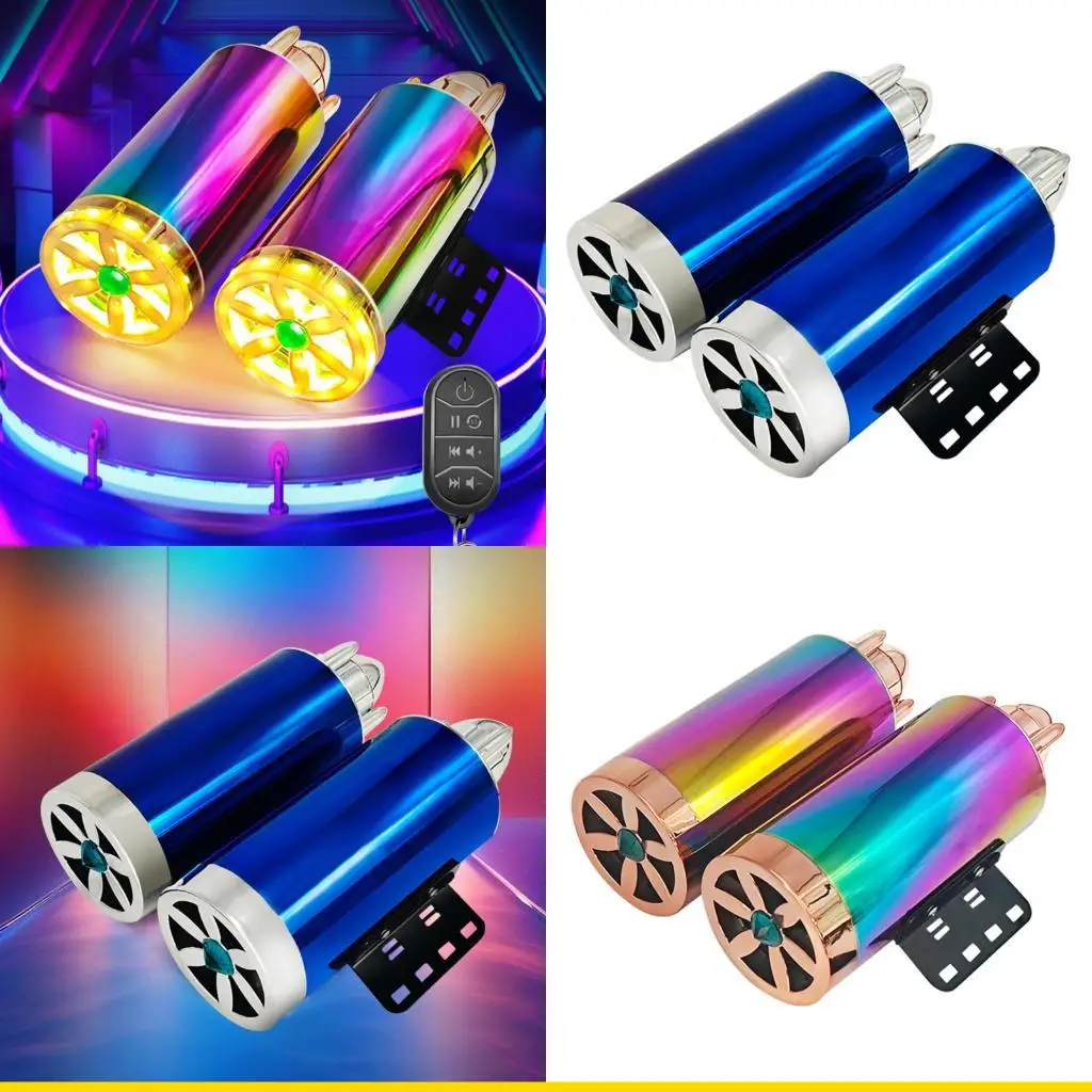 SZCH Motorcycle Subwoofer Waterproof Speaker with Colorful Light Heavy Bass Double Channel Imitation Exhaust Pipe Audios
SZCH Motorcycle Subwoofer Waterproof Speaker with Colorful Light Heavy Bass Double Channel Imitation Exhaust Pipe Audios