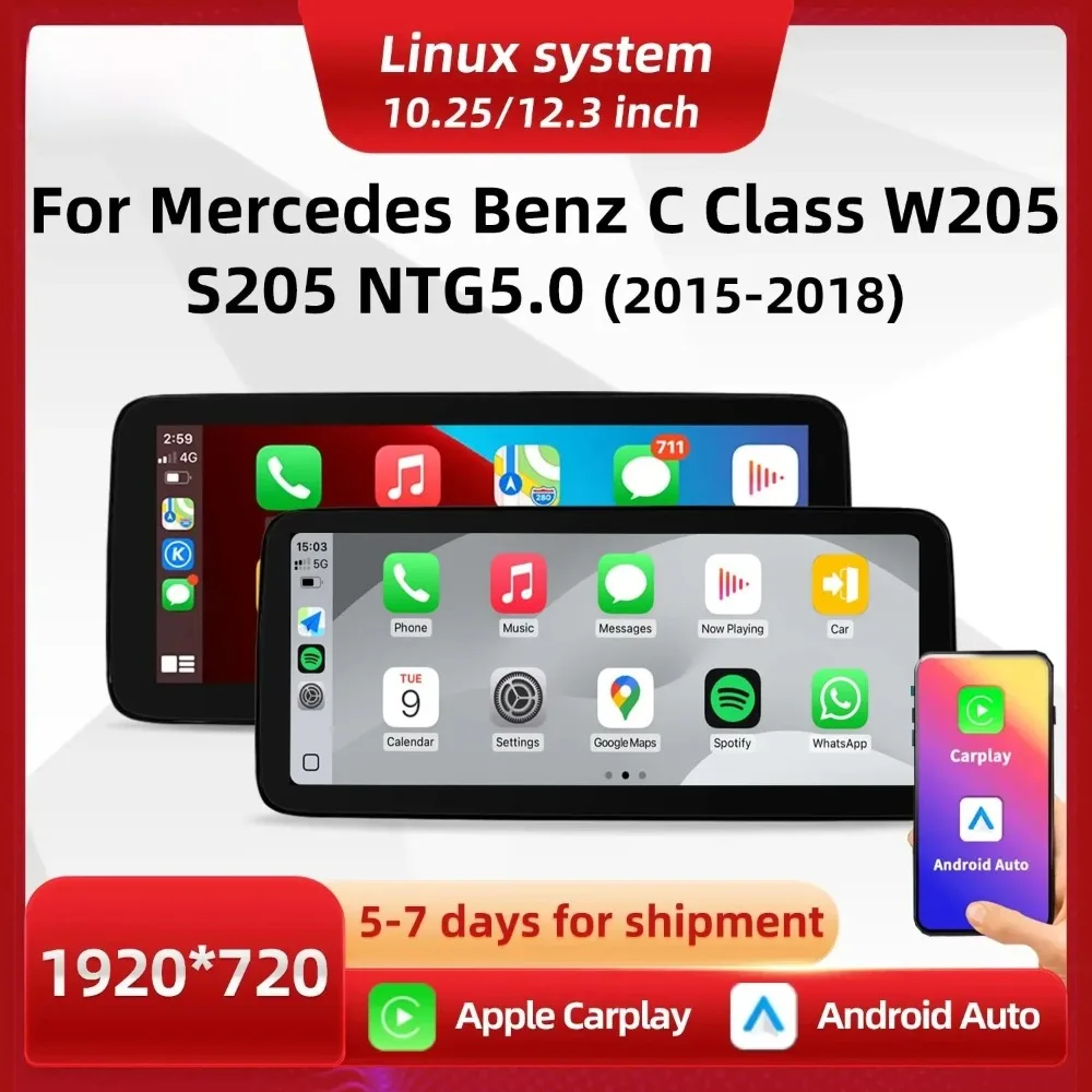 10.25 inch suitable for Mercedes-Benz C-class W205 S205 car navigation central control screen reversing image playback carplay
10.25 inch suitable for Mercedes-Benz C-class W205 S205 car navigation central control screen reversing image playback carplay