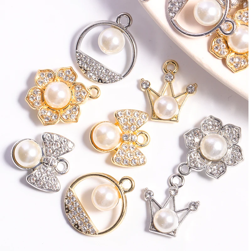 20Pcs Luxury Gold Plated Rhinestone Inlaid Pearl Flower Crown Pendants For Diy Jewelry Making Women Earrring Necklace Accessorie
20Pcs Luxury Gold Plated Rhinestone Inlaid Pearl Flower Crown Pendants For Diy Jewelry Making Women Earrring Necklace Accessorie
