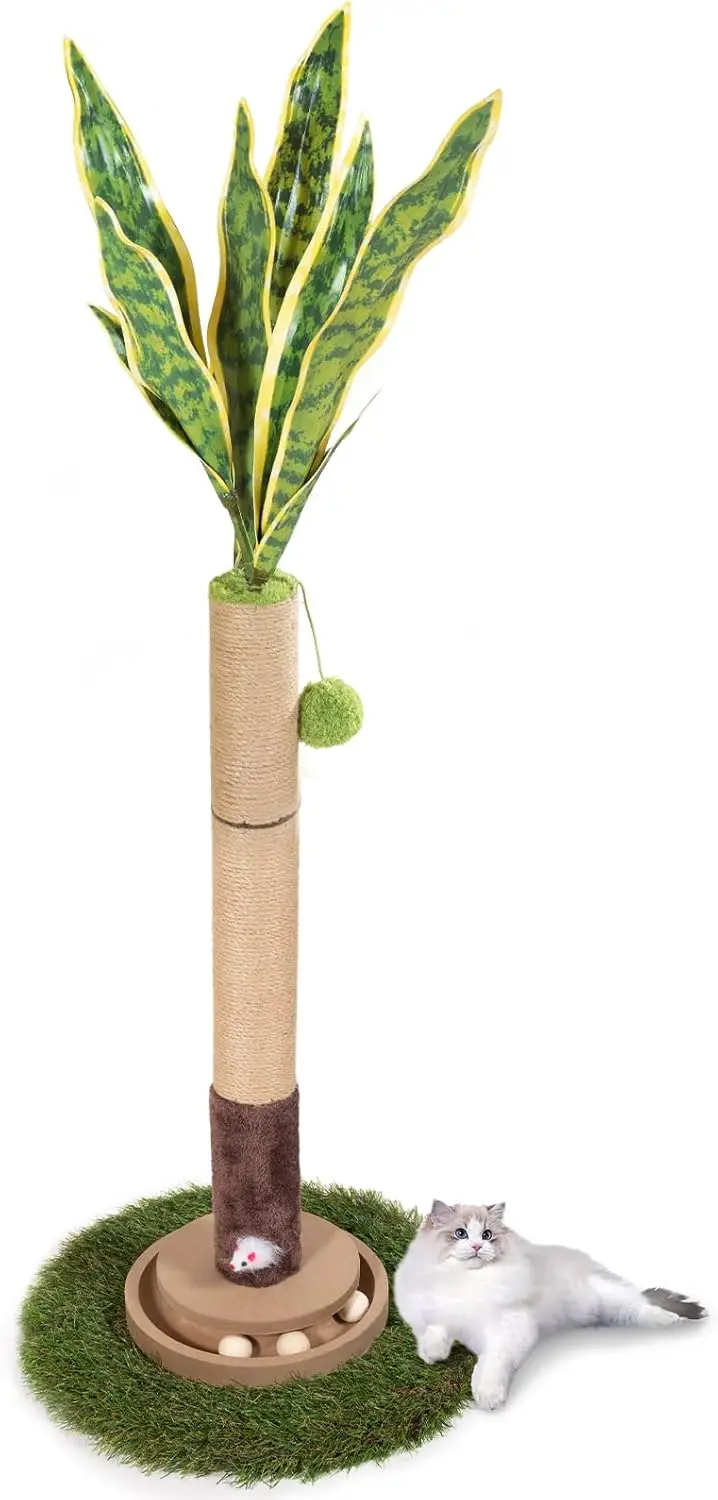 Cat Scratching Post, 35 Inch Tall Cat Scratcher Cat Tree Tower with Hanging Ball for Indoor Cats Adults,Snake Plant Sisa
Cat Scratching Post, 35 Inch Tall Cat Scratcher Cat Tree Tower with Hanging Ball for Indoor Cats Adults,Snake Plant Sisa