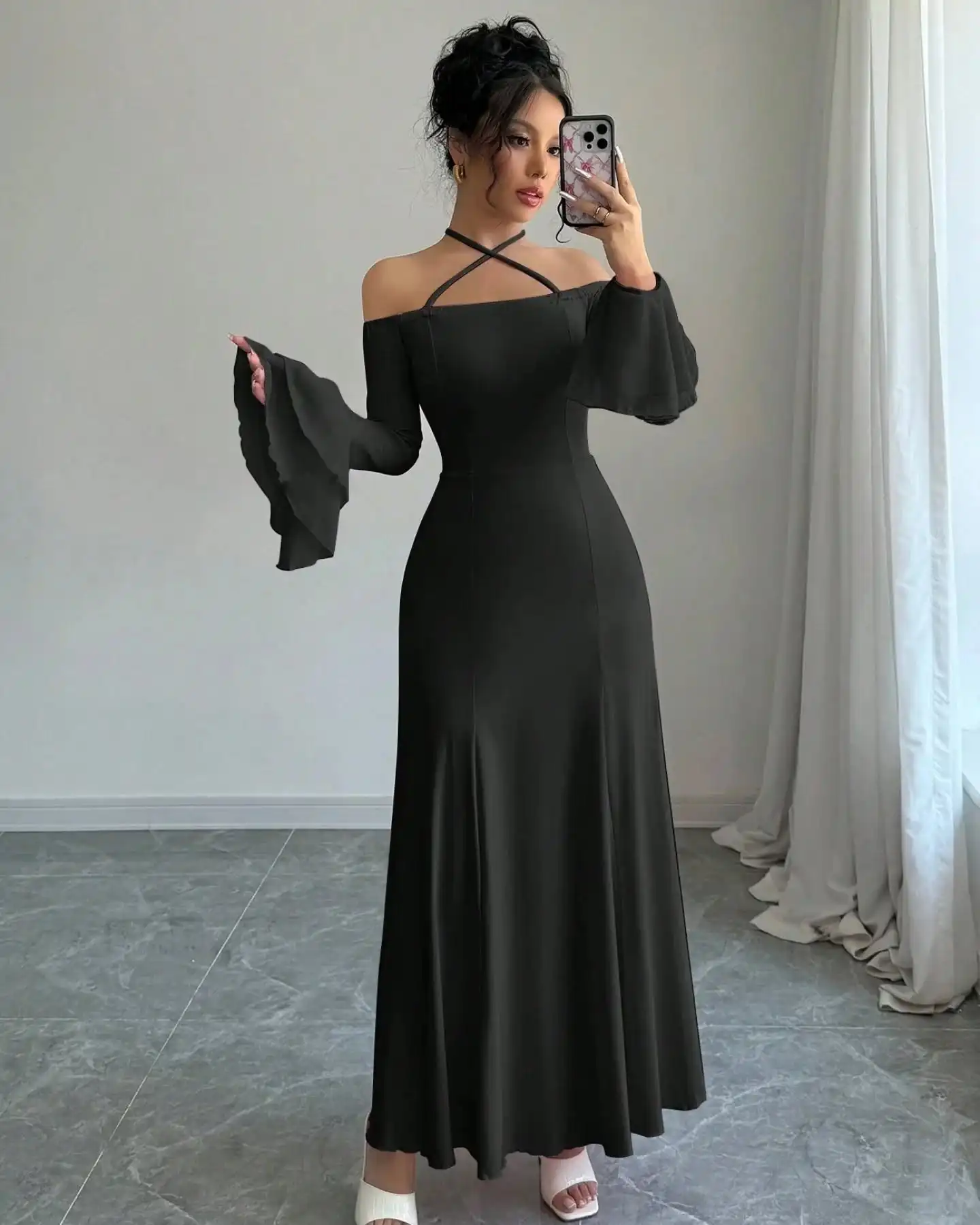 Customized Simple Jersey Evening Dress Temperament Strapless Long Sleeves Party Dress Modern Celebrity Gowns
Customized Simple Jersey Evening Dress Temperament Strapless Long Sleeves Party Dress Modern Celebrity Gowns