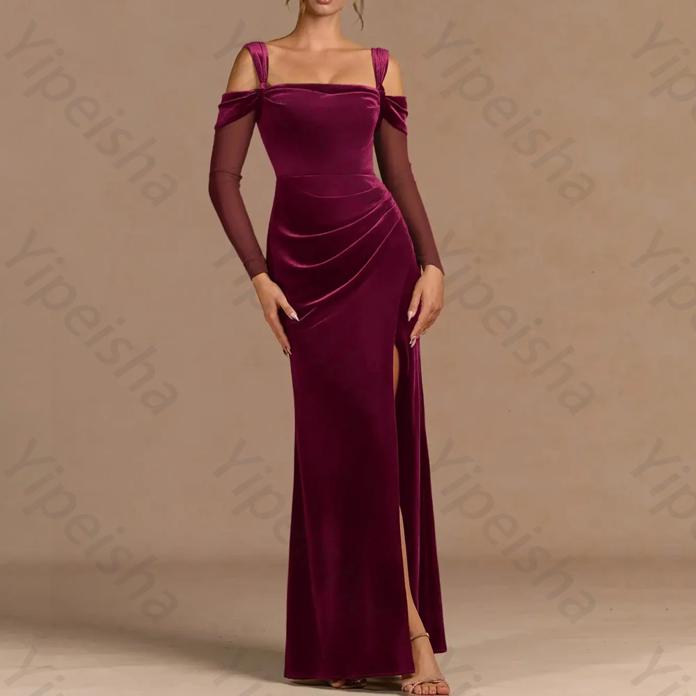 Elegant Long Sleeves Pleat Evening Dresses Side Slit Celebrity Dress Exquisite High Quality Prom Party Gown for Women Customized
Elegant Long Sleeves Pleat Evening Dresses Side Slit Celebrity Dress Exquisite High Quality Prom Party Gown for Women Customized