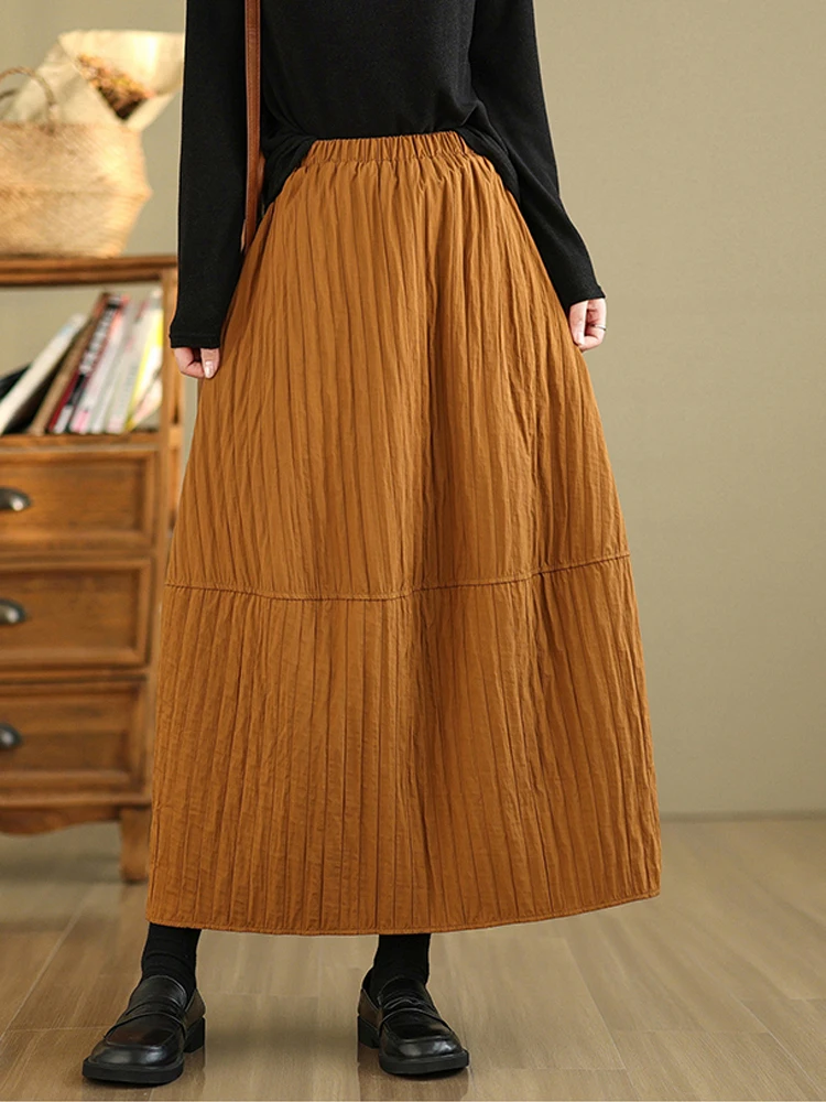 Women Skirts 2025 New Autumn Winter Cotton-padded Patchwork A-Line Midi Skirts Office Lady Thick Warm Quilted Lantern Skirts
Women Skirts 2025 New Autumn Winter Cotton-padded Patchwork A-Line Midi Skirts Office Lady Thick Warm Quilted Lantern Skirts