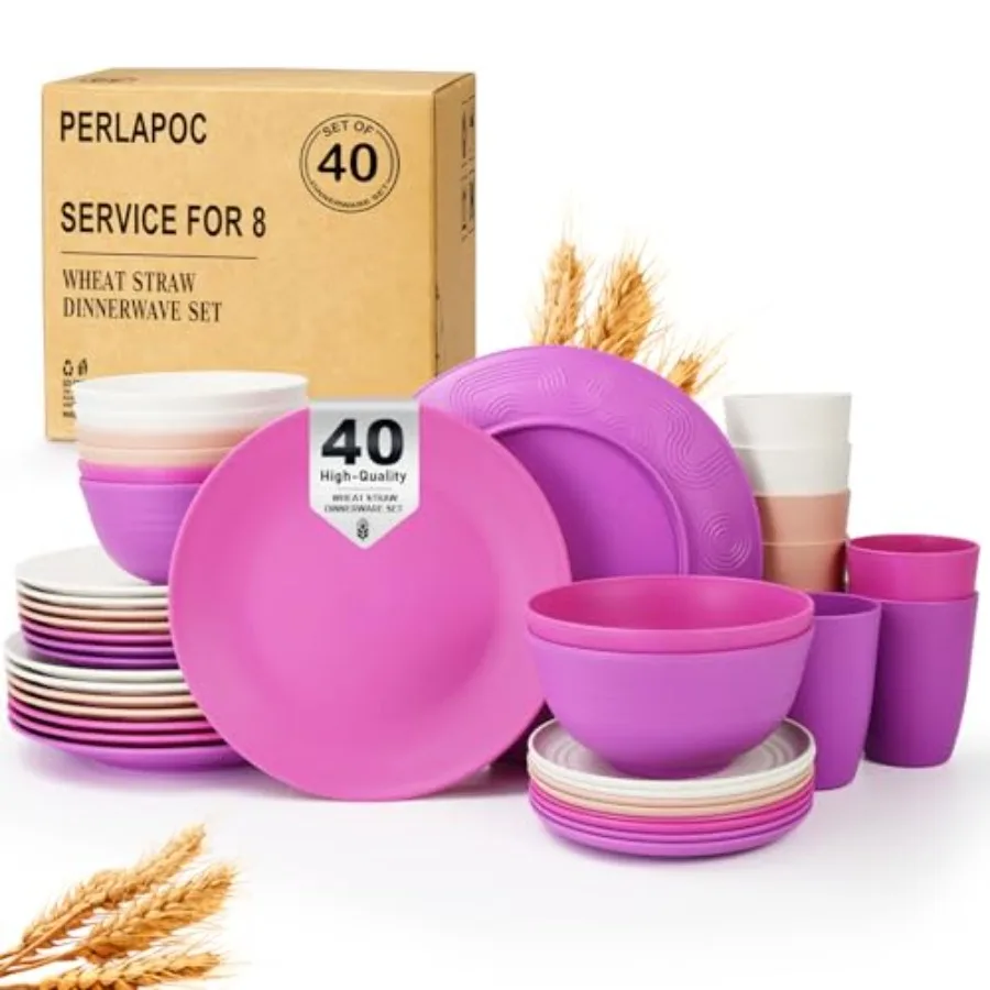 Wheat Straw Dinnerware Sets Bowl and Plate Sets With Cup Dishes Set for 8 Unbreakable Dish Sets Microwave Safe Plates Dinner Bo
Wheat Straw Dinnerware Sets Bowl and Plate Sets With Cup Dishes Set for 8 Unbreakable Dish Sets Microwave Safe Plates Dinner Bo