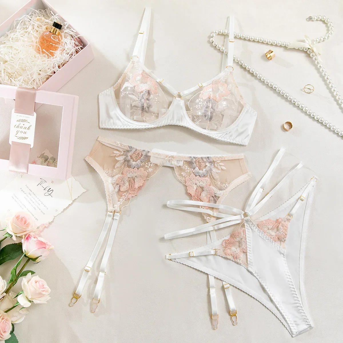 Women Lace Exotic Set Thin See Through Embroidery Flower Lingerie Bra Set Perspective Underwear Thong Exotic Apparel
Women Lace Exotic Set Thin See Through Embroidery Flower Lingerie Bra Set Perspective Underwear Thong Exotic Apparel