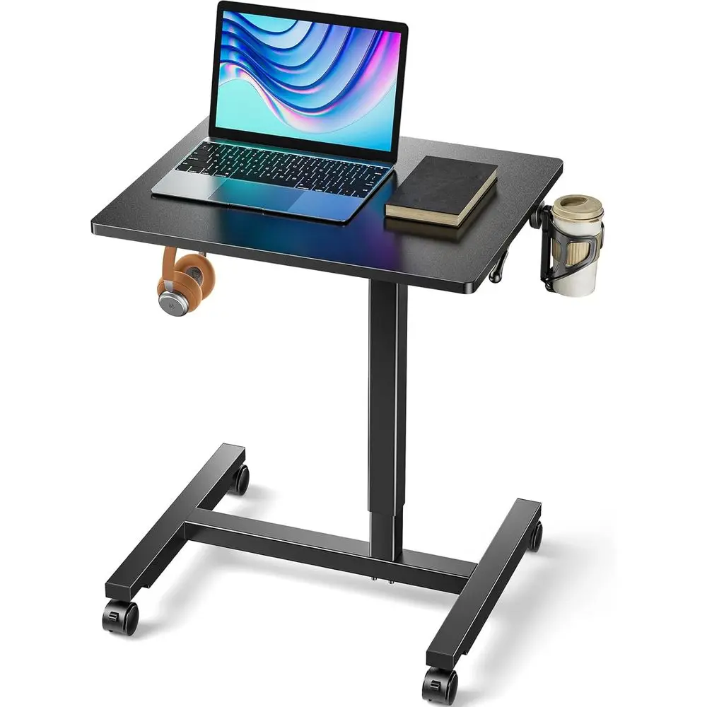 Height-Adjustable Rolling Laptop Desk with Wheels, Cup Holder, and Hook for Home Office Use
Height-Adjustable Rolling Laptop Desk with Wheels, Cup Holder, and Hook for Home Office Use