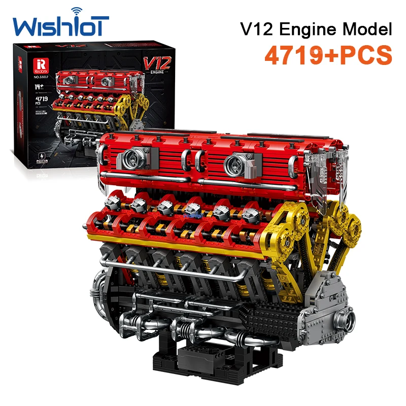 4719pcs V12 Engine Model Building Blocks MOC Power Mechanical Gear Bricks Kit with Display Stand Adult DIY Gift Toys
4719pcs V12 Engine Model Building Blocks MOC Power Mechanical Gear Bricks Kit with Display Stand Adult DIY Gift Toys