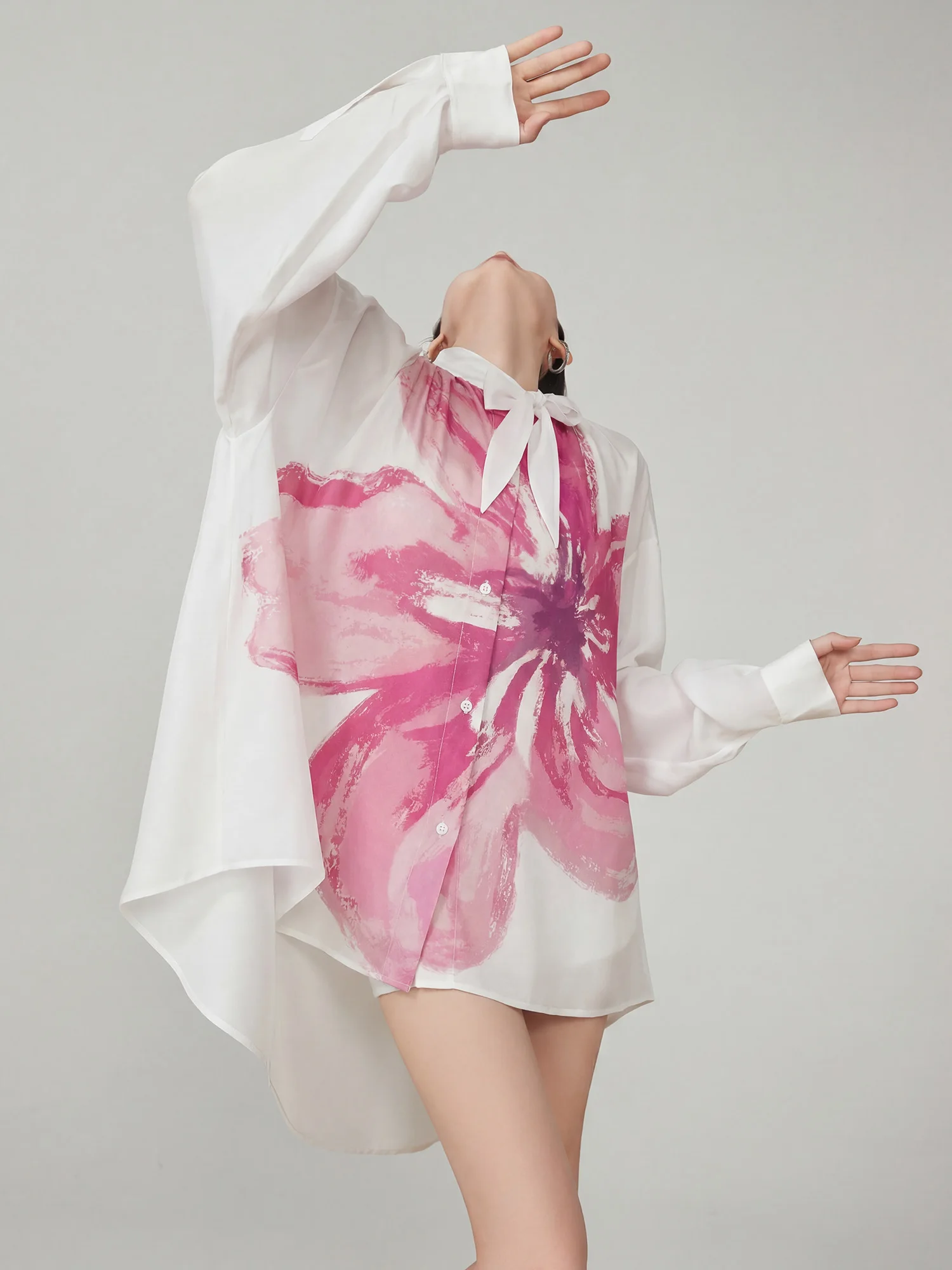 Pink Flower Print Long Sleeve Loose Women's Shirt Summer New Design Sensation Elegant Drapey Business Casual Polyester Fiber
Pink Flower Print Long Sleeve Loose Women's Shirt Summer New Design Sensation Elegant Drapey Business Casual Polyester Fiber