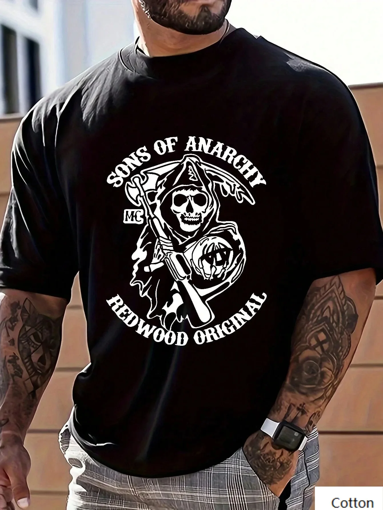 Mens Cotton Tee Featuring Sons of Anarchy Print Biker and TV Show Fashion Stand Out with The Iconic SOA Design Arrival Tee S-4XL
Mens Cotton Tee Featuring Sons of Anarchy Print Biker and TV Show Fashion Stand Out with The Iconic SOA Design Arrival Tee S-4XL