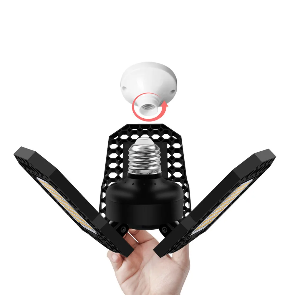 LED Garage Ceiling Light Deformation Folding 60W White Three-Leaf Garage Light
LED Garage Ceiling Light Deformation Folding 60W White Three-Leaf Garage Light