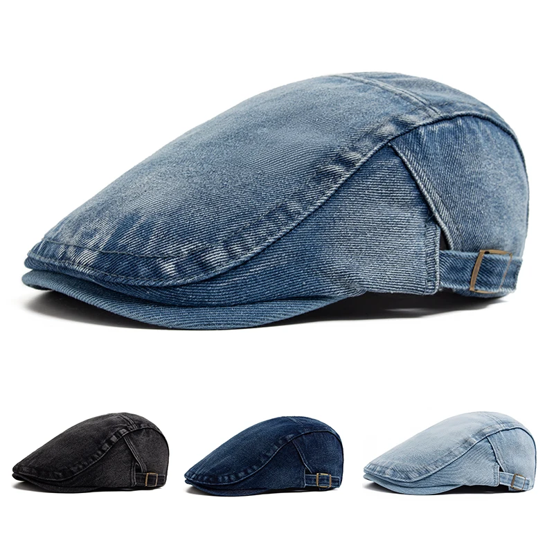 New denim cotton beret hat, men's retro newsboy cap, spring and autumn casual women's sun-shading stylish cool flat-top beret
New denim cotton beret hat, men's retro newsboy cap, spring and autumn casual women's sun-shading stylish cool flat-top beret