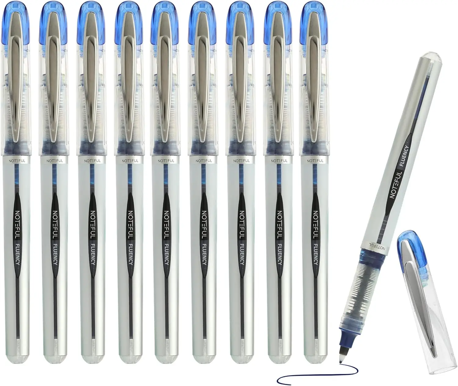 Smooth Liquid Ink Pens, 0.7mm Medium Tip, Refillable & Quick-Dry, Blue, 8-Pack
Smooth Liquid Ink Pens, 0.7mm Medium Tip, Refillable & Quick-Dry, Blue, 8-Pack