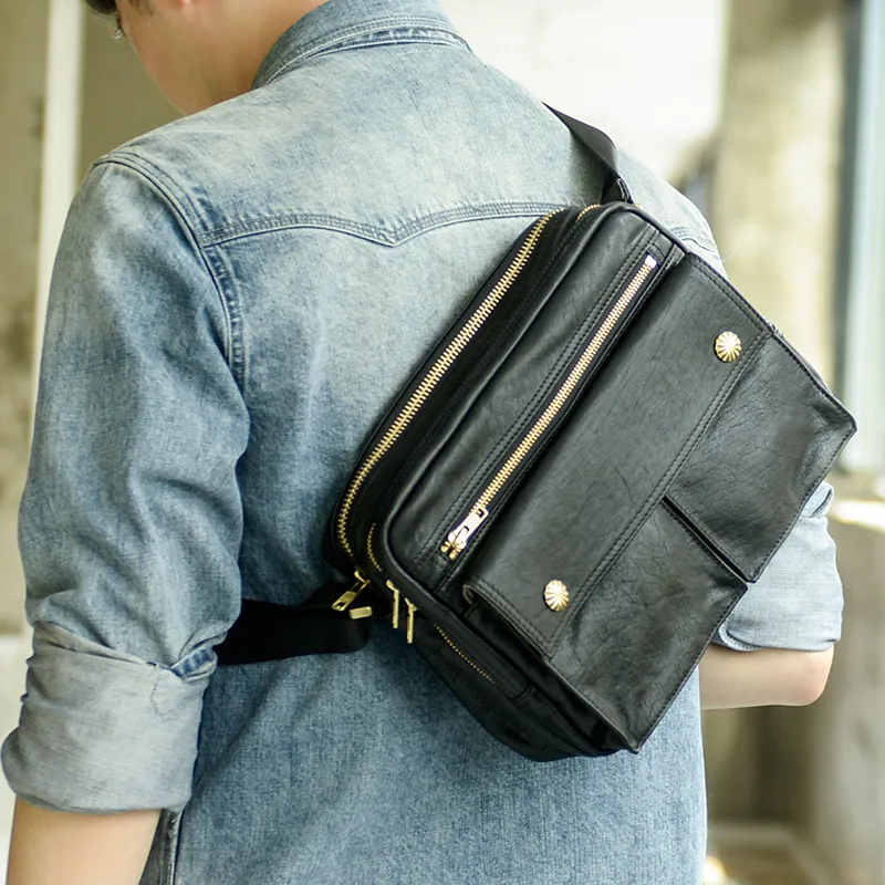 Simple casual men's first layer cowhide black messenger bag fashion high-quality real leather daily outdoor youth shoulder bag
Simple casual men's first layer cowhide black messenger bag fashion high-quality real leather daily outdoor youth shoulder bag