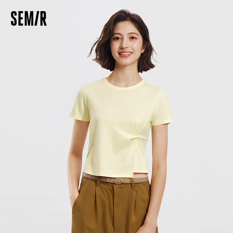 Semir Twist Knot Design Short Sleeve Tee Women Slim Fit 2025 Summer New Fashionable Casual Top
Semir Twist Knot Design Short Sleeve Tee Women Slim Fit 2025 Summer New Fashionable Casual Top