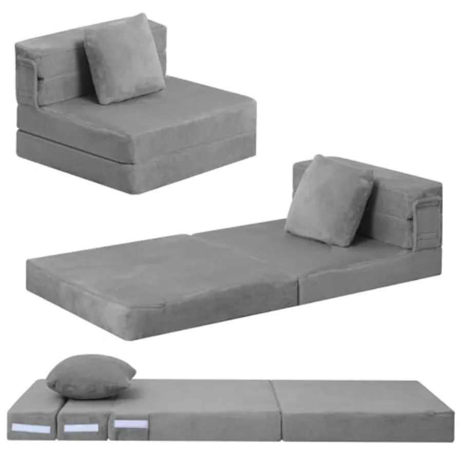 Foldable Futon Chair Bed for,Tri-fold Convertible Toddler Sofa Mattress, Foam Floor Couch for Sitting
Foldable Futon Chair Bed for,Tri-fold Convertible Toddler Sofa Mattress, Foam Floor Couch for Sitting