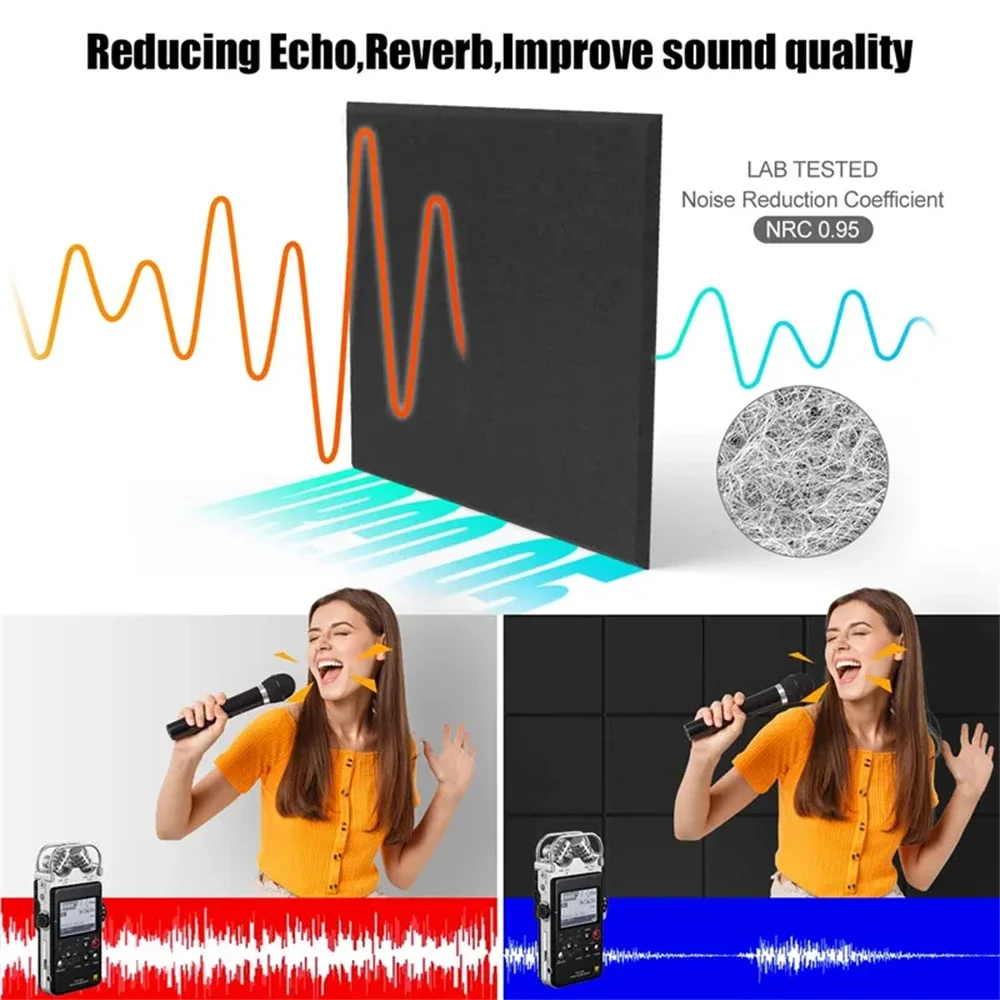 Acoustic Panel Sound Proof Decorative Wall 32x33cm High Density Soundproofing Foam Wall Absorption Board for Studio Office Home
Acoustic Panel Sound Proof Decorative Wall 32x33cm High Density Soundproofing Foam Wall Absorption Board for Studio Office Home