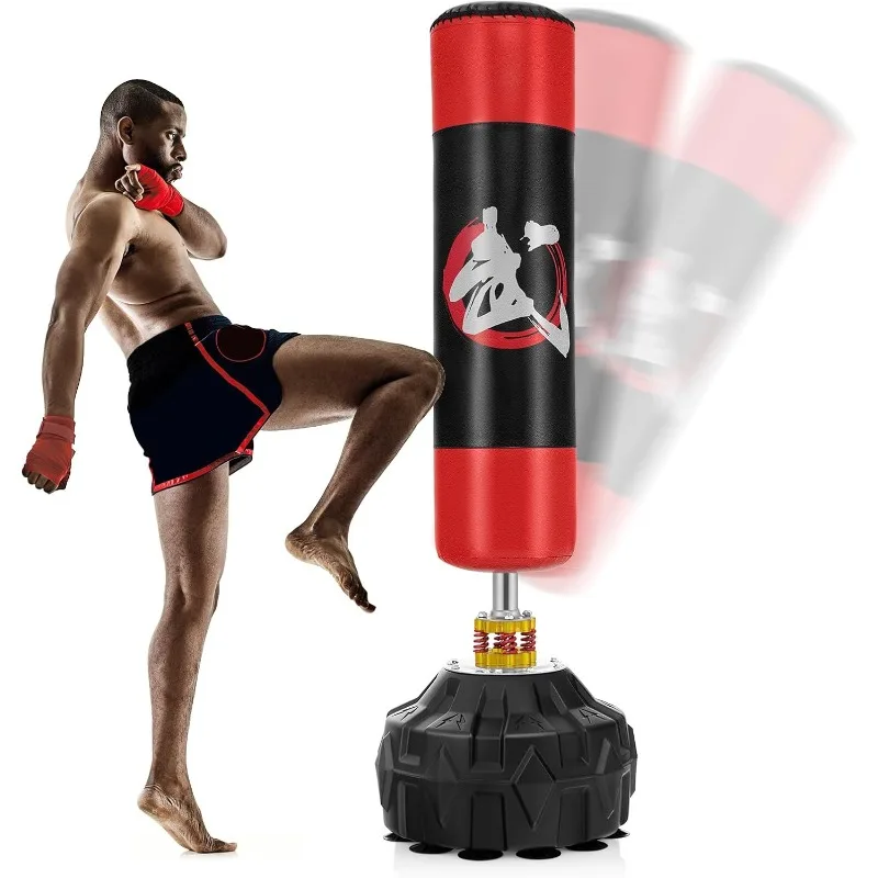 GYMAX Punching Bag for Adults, 70" Standing Bag w/Stand & Suction Cup Base, TPR Shock Absorber & Multi-Layer Construction
GYMAX Punching Bag for Adults, 70" Standing Bag w/Stand & Suction Cup Base, TPR Shock Absorber & Multi-Layer Construction