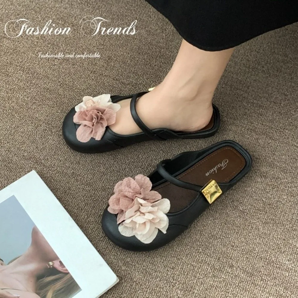 3D Sweet Floral Ladies French Flower Slippers Flat Bottomed Anti Slip Fairy Style Sandals Korean Fashion Outer Wear Shoes
3D Sweet Floral Ladies French Flower Slippers Flat Bottomed Anti Slip Fairy Style Sandals Korean Fashion Outer Wear Shoes
