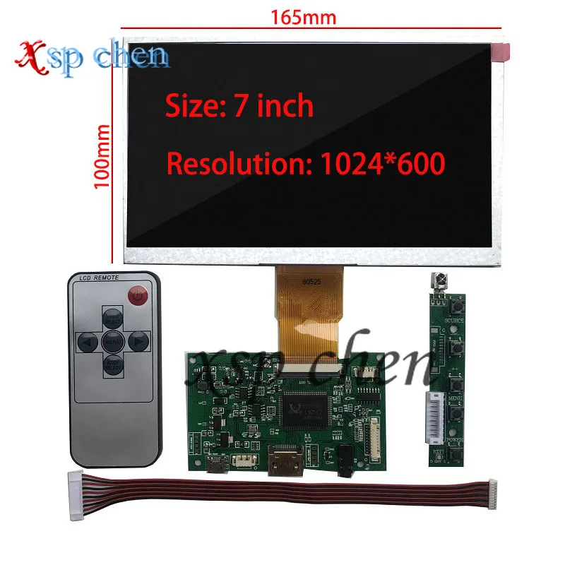 7 Inch Audio HDMI Driver Control Board 1024*600 LCD Monitor Compatible with Raspberry Pi Banana Pi PC
7 Inch Audio HDMI Driver Control Board 1024*600 LCD Monitor Compatible with Raspberry Pi Banana Pi PC
