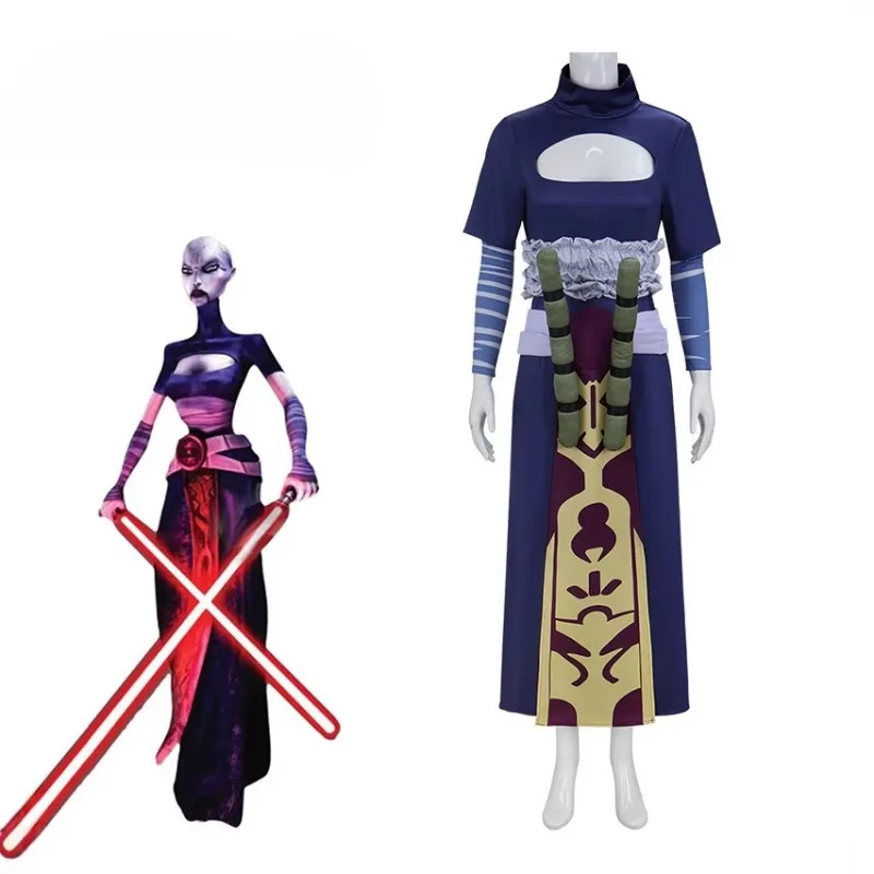 SW Asajj Ventress Косплей Костюм Платье с короткими рукавами Полный комплект Хэллоуин Маскарад Карнавальные наряды для вечеринок для женщин
SW Asajj Ventress Косплей Костюм Платье с короткими рукавами Полный комплект Хэллоуин Маскарад Карнавальные наряды для вечеринок для женщин