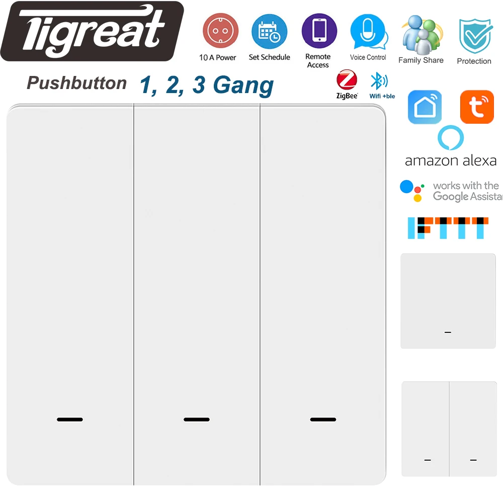 Tigreat WiFi Умная кнопка переключения света EUГлобальный доступ к беспроводному настенному переключателю Время / Голос / дистанционное управление Tuya / Smartlife / iftt / Alexa / Google Домашняя автоматизацияв России
Tigreat WiFi Умная кнопка переключения света EUГлобальный доступ к беспроводному настенному переключателю Время / Голос / дистанционное управление Tuya / Smartlife / iftt / Alexa / Google Домашняя автоматизацияв России