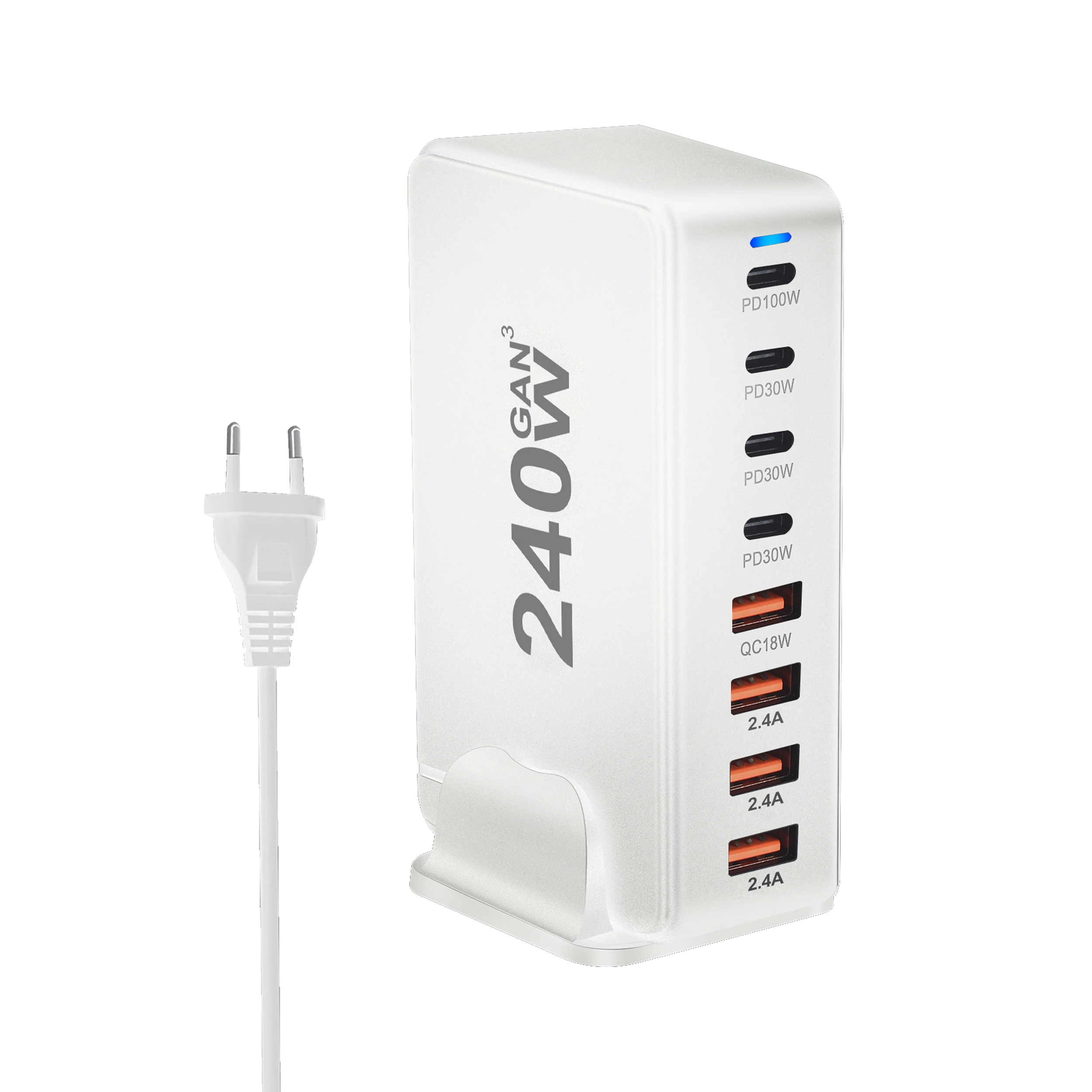 Зарядное устройство сетевое с 8 USB-портами и поддержкой быстрой зарядки, 240 Вт
Зарядное устройство сетевое с 8 USB-портами и поддержкой быстрой зарядки, 240 Вт