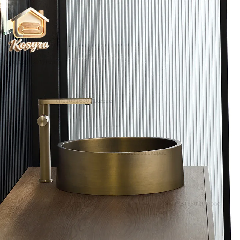Antique copper color table basin wash basin New Chinese retro stainless steel face basin Simple light luxury B & B
Antique copper color table basin wash basin New Chinese retro stainless steel face basin Simple light luxury B & B