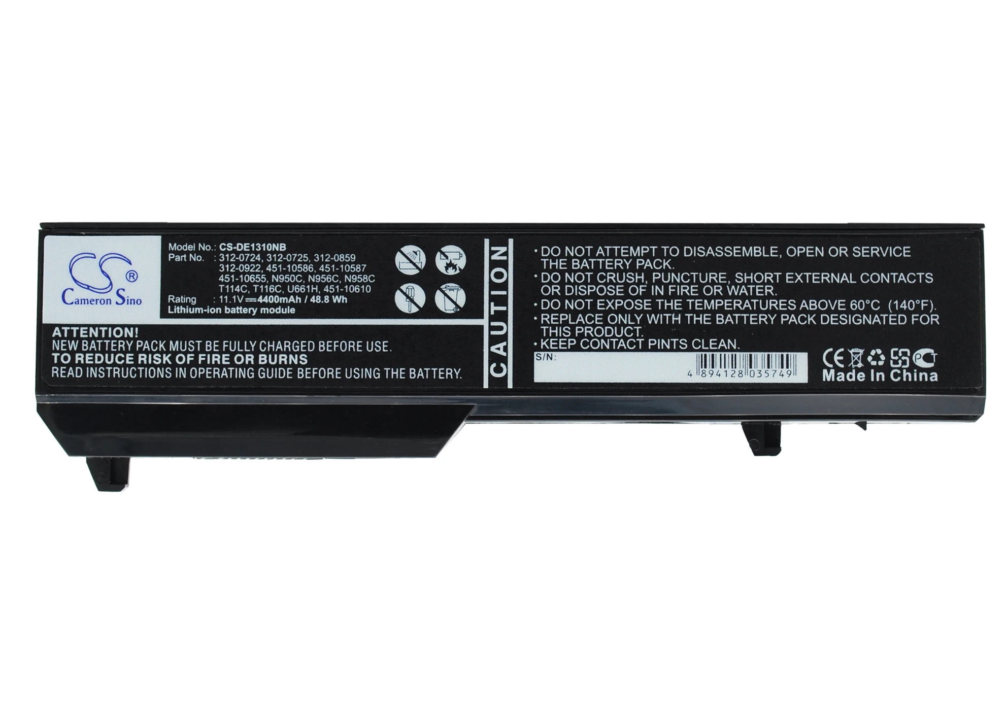 Аккумулятор для DELL Vostro 4400, 1310,1320,1510,1511, PP36L,PP36S 1520,2510-312-0724312-0725312, U661H, 0859 мАч
Аккумулятор для DELL Vostro 4400, 1310,1320,1510,1511, PP36L,PP36S 1520,2510-312-0724312-0725312, U661H, 0859 мАч