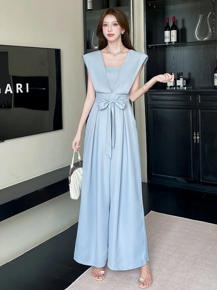SMTHMA 2025 Summer New Fashion Temperament Elegant Jumpsuit Bow Slimming Waist Solid Overalls Pants
SMTHMA 2025 Summer New Fashion Temperament Elegant Jumpsuit Bow Slimming Waist Solid Overalls Pants