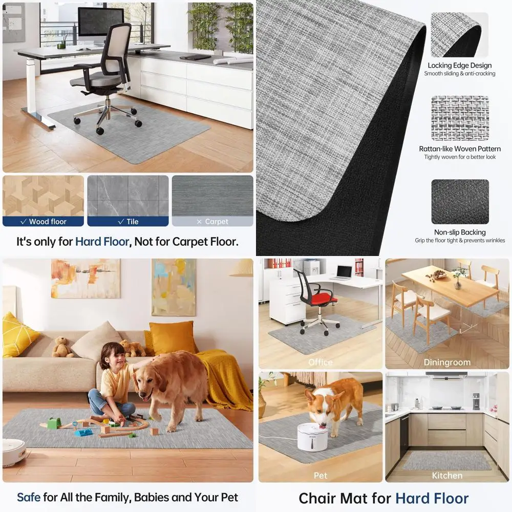 45 x 53 Clear Desk Chair Mat for Hardwood and Tile Floors, Anti-Slip, Non-Curve, Floor Protector for Home Office
45 x 53 Clear Desk Chair Mat for Hardwood and Tile Floors, Anti-Slip, Non-Curve, Floor Protector for Home Office