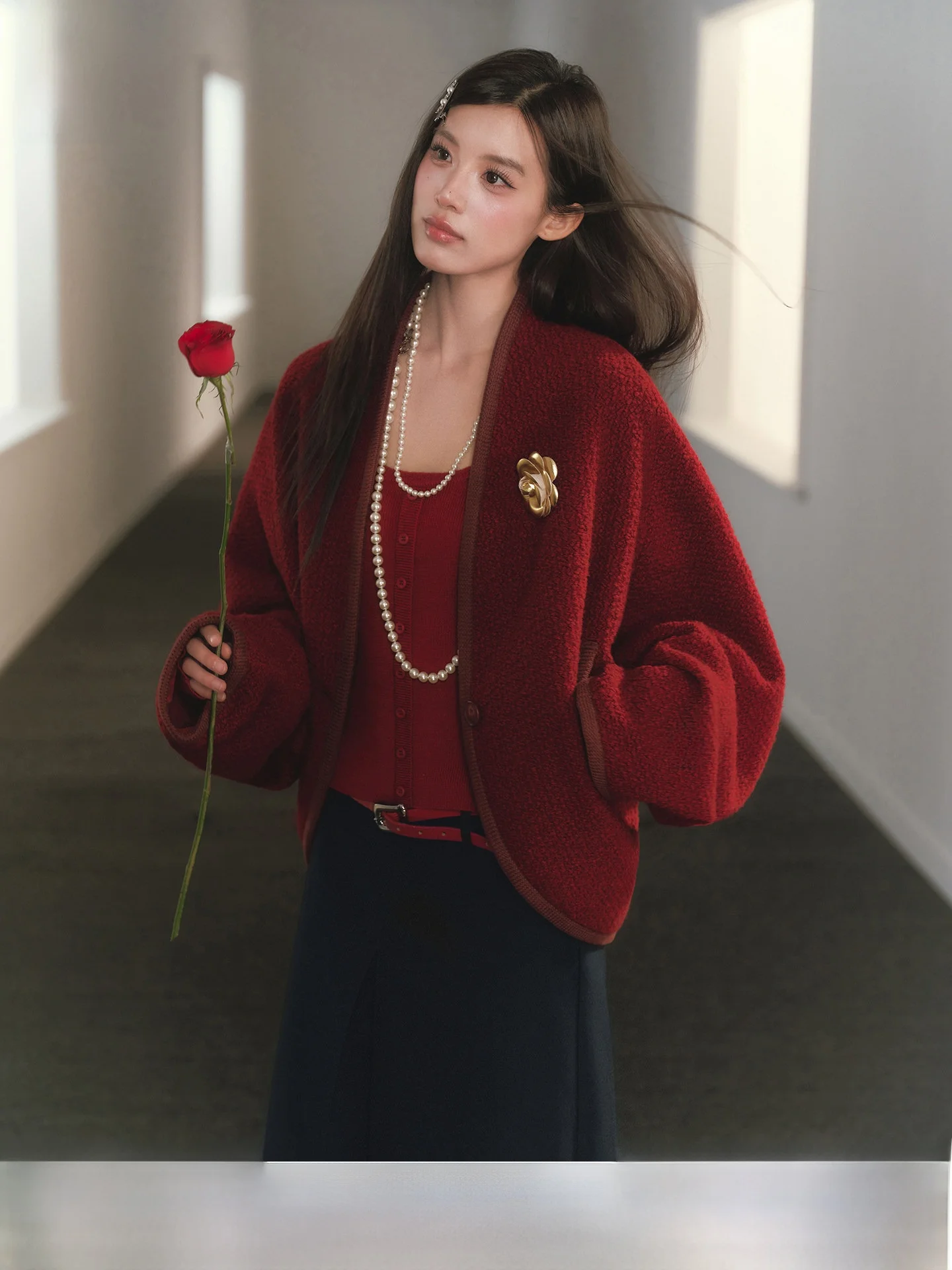 Slimming Batwing Sve on Woolen Jaet Women's Loose Sle Faionable Casual Open Cardigan ort Outerwear by ANDYET AD
Slimming Batwing Sve on Woolen Jaet Women's Loose Sle Faionable Casual Open Cardigan ort Outerwear by ANDYET AD