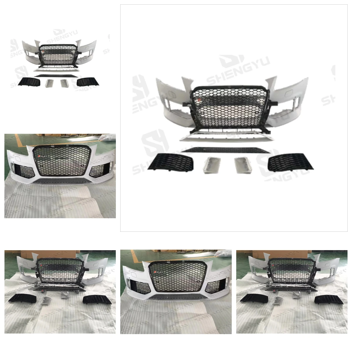 Car body system modified for Q5 2013-2017 upgrade to RSQ5 style front bumper assembly with grille
Car body system modified for Q5 2013-2017 upgrade to RSQ5 style front bumper assembly with grille