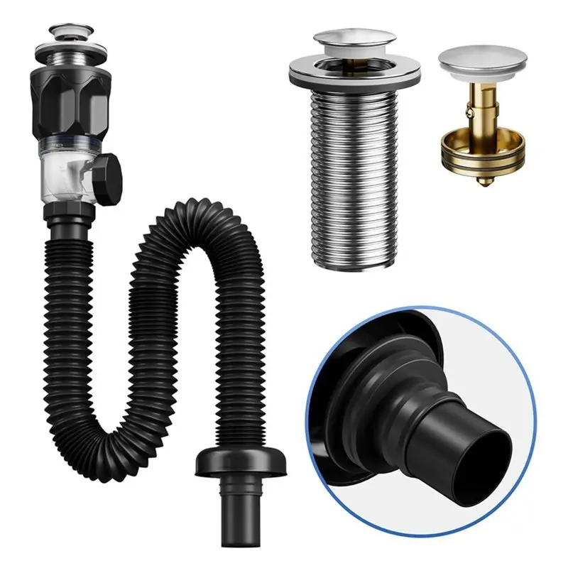 A27F-Flexible Expandable P-Trap Sink Drain Pipe Tube With Bathroom Sink Drain Kit Anti-Odor Pipe System
A27F-Flexible Expandable P-Trap Sink Drain Pipe Tube With Bathroom Sink Drain Kit Anti-Odor Pipe System