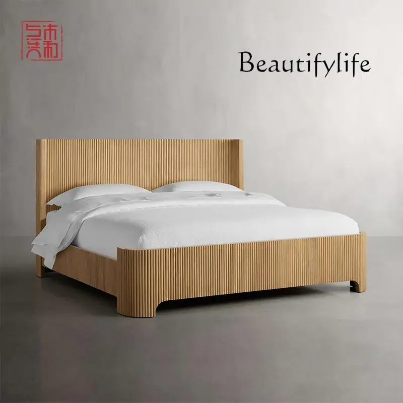 French retro solid wood bed double bed 1.8 meters small apartment master bedroom oak American simple wedding bed customization
French retro solid wood bed double bed 1.8 meters small apartment master bedroom oak American simple wedding bed customization