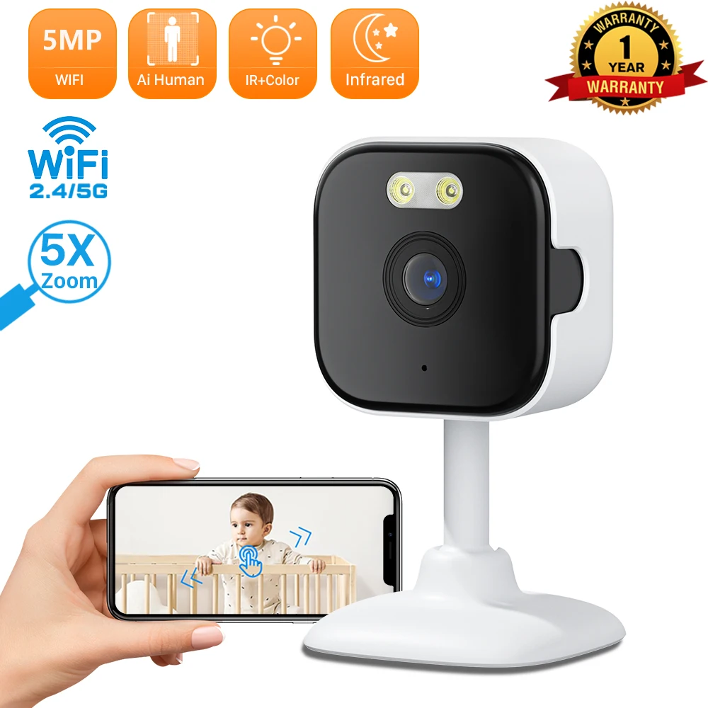 5MP 2.4G/5G Wifi Мини Baby Monitor Защита Безопасности Камера Двухстороннее аудио 2MP обнаружения движения сетевая камера
5MP 2.4G/5G Wifi Мини Baby Monitor Защита Безопасности Камера Двухстороннее аудио 2MP обнаружения движения сетевая камера