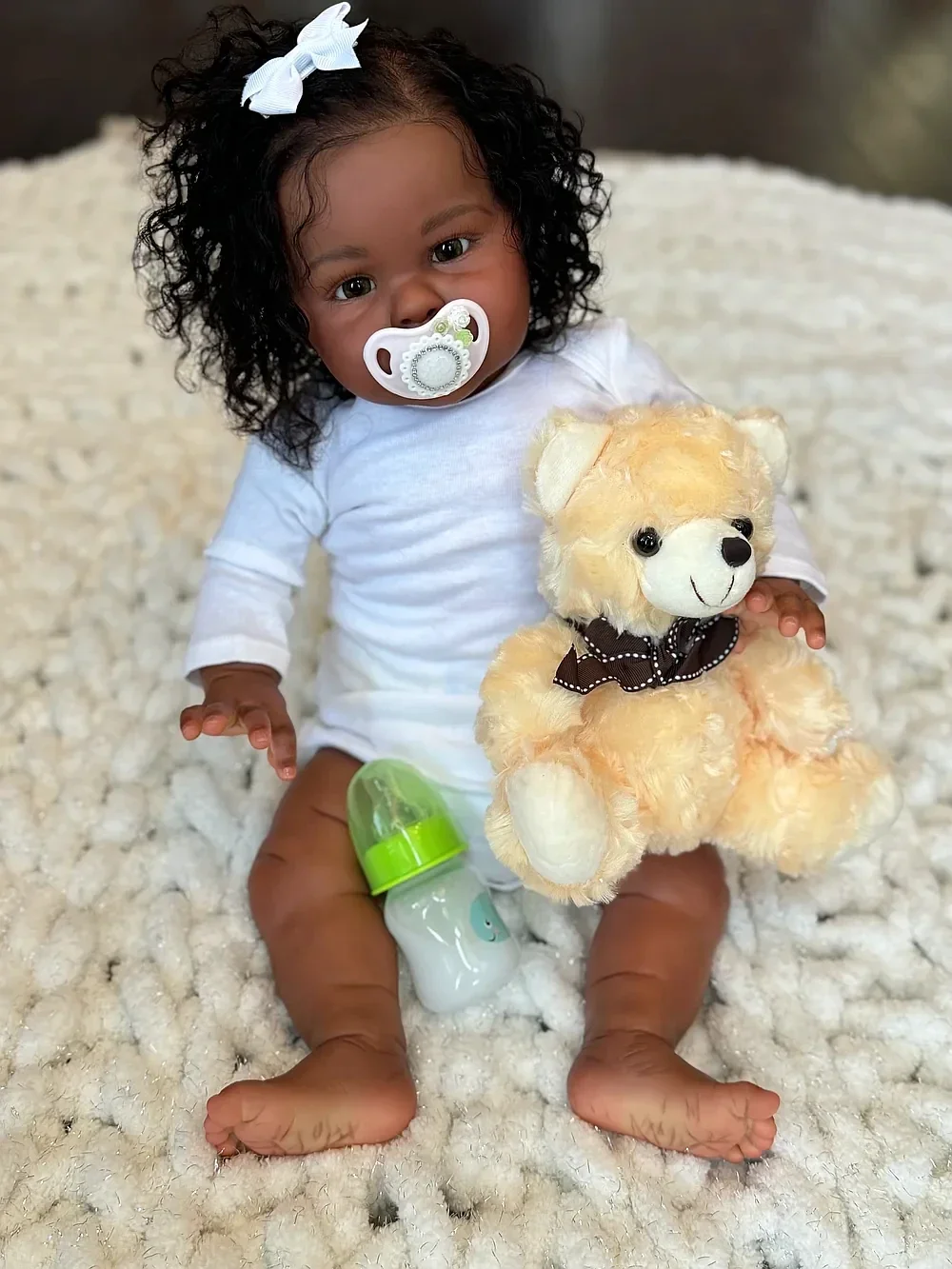 SINO-BB Индивидуальная ограниченная поставка 22 дюйма Reborn Baby Ellie с укорененными волосами ручной работы Темная кожа Африканская девушка с различным платьем
SINO-BB Индивидуальная ограниченная поставка 22 дюйма Reborn Baby Ellie с укорененными волосами ручной работы Темная кожа Африканская девушка с различным платьем
