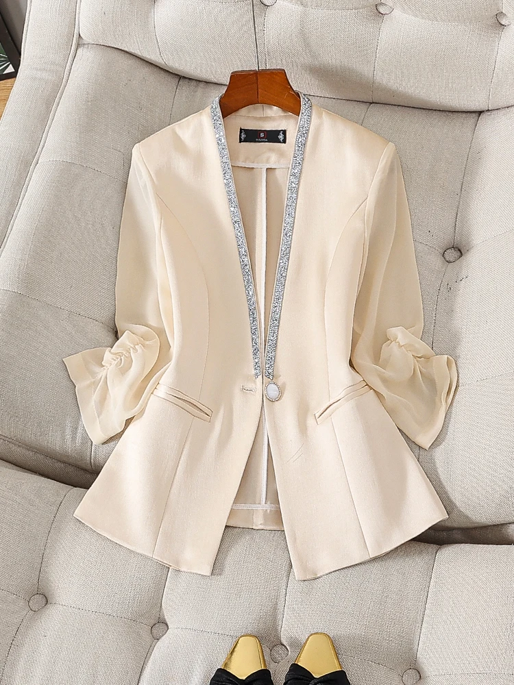 Fashion Spring Summer Female Casual Blazer Women Apricot White Black Ladies Jacket Coat
Fashion Spring Summer Female Casual Blazer Women Apricot White Black Ladies Jacket Coat