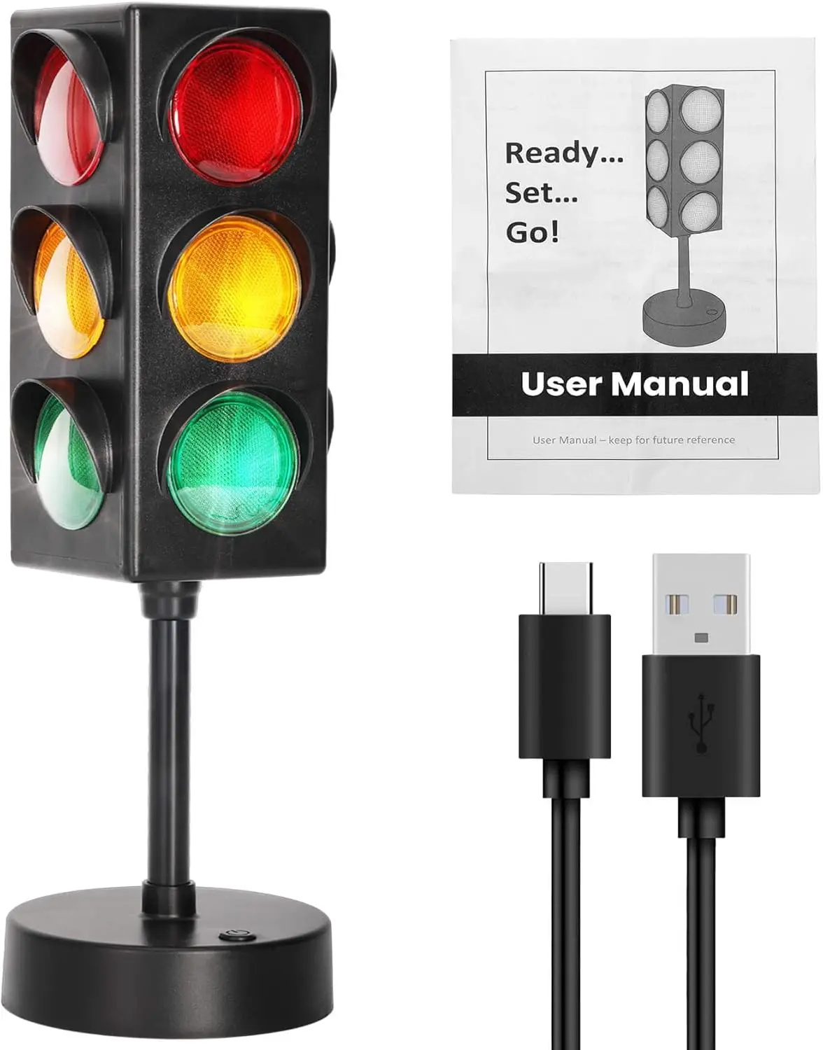 11" Traffic Light Lamp with Base, 3 Color Modes, Blinking & Steady, Desk Decor for Bedroom, Classroom, Party
11" Traffic Light Lamp with Base, 3 Color Modes, Blinking & Steady, Desk Decor for Bedroom, Classroom, Party