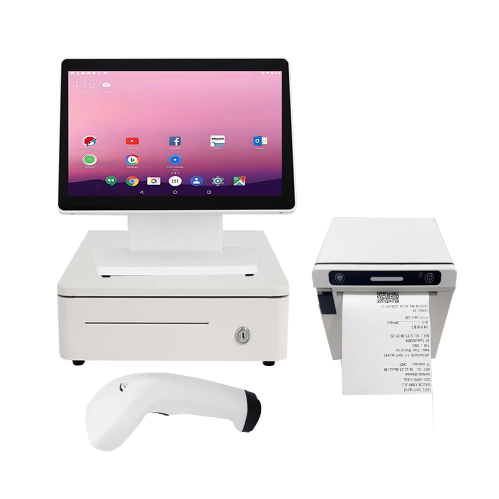 HSPOS 14-дюймовый кассовый аппарат Android POS с выбором принтера 58 мм или 80 мм, денежным ящиком и сканером Bluetooth HS-A14
HSPOS 14-дюймовый кассовый аппарат Android POS с выбором принтера 58 мм или 80 мм, денежным ящиком и сканером Bluetooth HS-A14