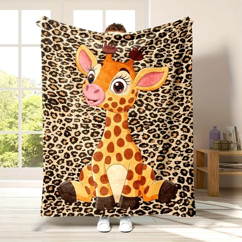 Cute Cartoon Giraffe and Leopard Print Soft Flannel Throw Blanket for Kids Bed Sofa Cozy Home Decor Gift
Cute Cartoon Giraffe and Leopard Print Soft Flannel Throw Blanket for Kids Bed Sofa Cozy Home Decor Gift