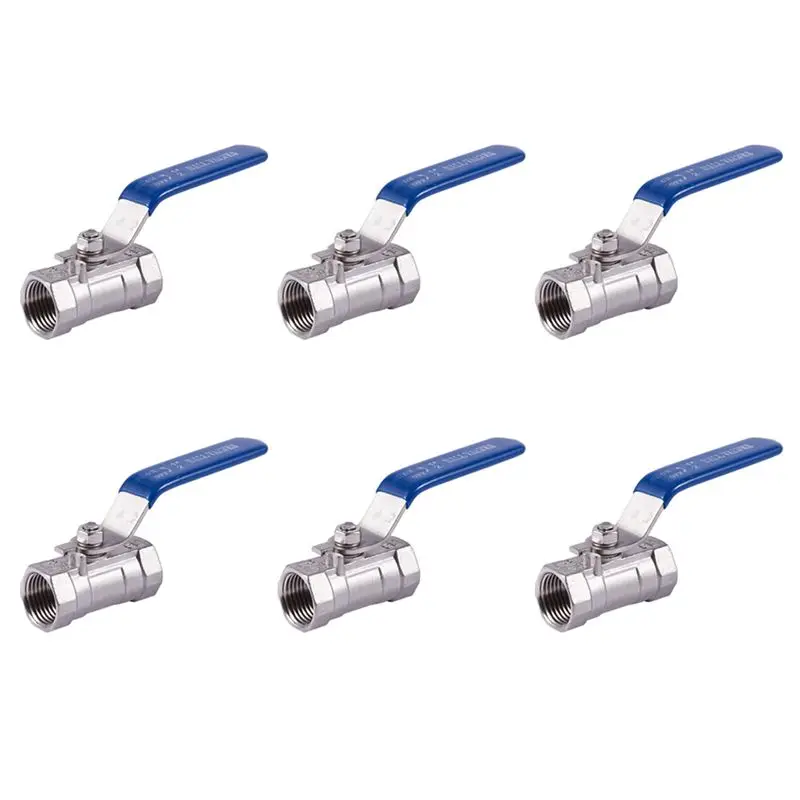 6Pcs 1/2 Inch Stainless Steel Internal Thread Lever Handle Ball Valve
6Pcs 1/2 Inch Stainless Steel Internal Thread Lever Handle Ball Valve