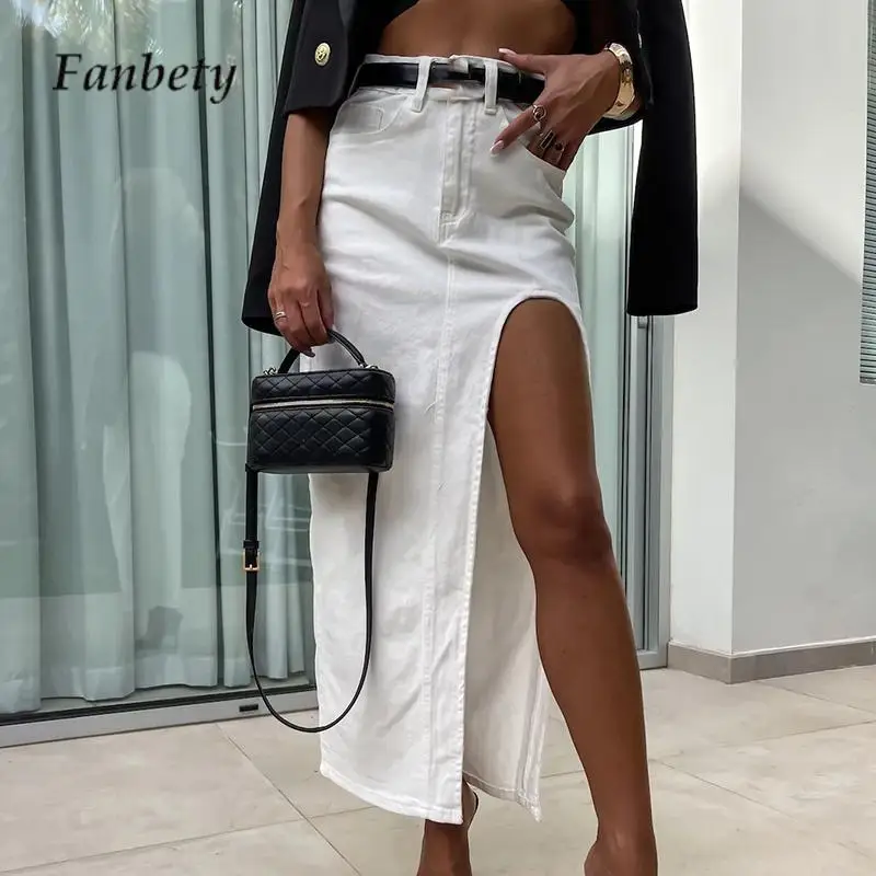 Fashion High Waist Denim Skirt All-match Solid Color Hip Wrap Long Skirt Summer Vintage Street Ladies Pocket High Split Skirts
Fashion High Waist Denim Skirt All-match Solid Color Hip Wrap Long Skirt Summer Vintage Street Ladies Pocket High Split Skirts